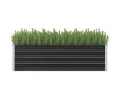 Garten-Hochbeet Anthrazit 160 x 40 x 45 cm Verzinkter Stahl