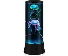 LED Fantasy Quallen Lavalampe – Runde echte Quallen Aquarium Lampe – 7 Farben Einstellung Quallen
