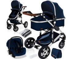 KESSER® Loops 3 in 1 Kinderwagen Kombikinderwagen Komplettset incl. Babywanne & Buggy Sportsitz &