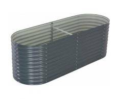 Zqyrlar - Garten-Hochbeet 240 x 80 x 81 cm Verzinkter Stahl Grau