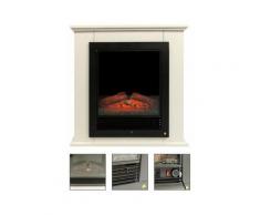 Elektrischer Kamin - Elektro Kamin mit 1800 w - Kaminheizung - Atmosphärischer Kamin - Weiß Maxxhome