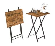 Beistelltisch Klappbar, Kleiner tabletttisch, Sofatisch 2er Set für kleinen Raum, klapptisch Snack