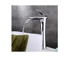 Waschtisch-Armatur mit Wasserfallstrahl, verchromt, in modernem, schlichtem Design