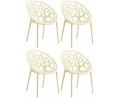 CLP - 4x Stapelbarer Gartenstuhl Hope-creme