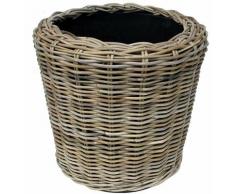 Drypot® Rattan Pflanzkübel Grau ø 45 cm - Sylter Körbe - Van Der Leeden