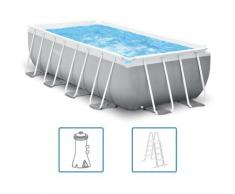 Intex - Prism Frame - Pool mit Filterpumpe und Badeleiter - 400x200x100 cm - Rechteck