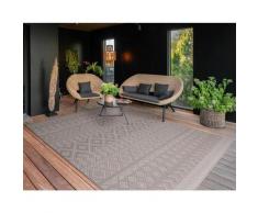 In-& Outdoor Teppich Balkon Terrasse Küchenteppich Modernes Boho Ethno Muster 80x150 cm, Beige 3