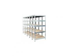 Mega Deal | 5x Kellerregal | HxBxT 200 x 90 x 60 cm | Traglast 875 kg | Verzinkt - Verzinkt