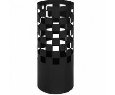 Schirmständer Regenschirmständer aus Metall mit Wasserauffangschale Haken rund Ø19.5 x 49cm Schwarz