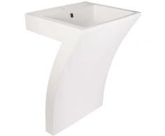 ® 55 cm breites Standwaschbecken aus Mineralguss mit Überlauf und Hahnloch ? 05BC2374 - Calmwaters