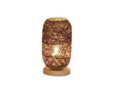 Sun Flowerde - Moderne Bambus und Rattan Nachttischlampe Moderne Kreative Holzsockel Tischlampe