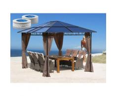 Metall Hardtop Pavillon 3x3,6m inkl. 4 Seitenteilen und Anti Dust Filterband Doppelstegplatten
