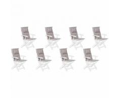 Auflage für Gartenstuhl 8er Set taupe MAUI
