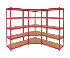Monster Racking Sparangebot 1 x Z-Rax 90cm Eckregal + 2 x Z-Rax Lagerregal 90cm in Rot