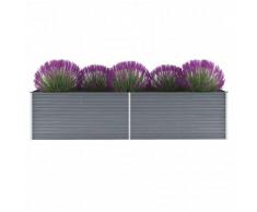 Zqyrlar - Garten-Hochbeet Verzinkter Stahl 320x80x77 cm Grau