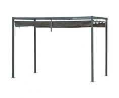 Outsunny - ® Pergola mit Schiebedach Pavillon Terrassenüberdachung Garten Polyester Grau