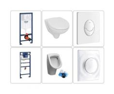 Bäder Boutique - Wand WC mit SoftClose TakeOff WC-Sitz und Urinal mit Zulauf von hinten & Grohe