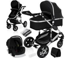 Kesser - ® Loops 3 in 1 Kinderwagen Kombikinderwagen Komplettset incl. Babywanne & Buggy Sportsitz