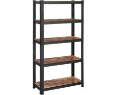 Songmics - Lagerregal, Regalsystem, 150 x 75 x 30cm, bis 650 kg belastbar (130 kg pro Ablage),
