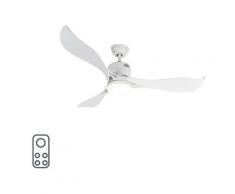 Qazqa - Deckenventilator weiß inkl. LED und Fernbedienung - Kolm