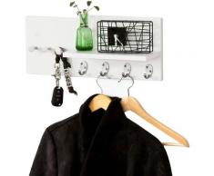 SoBuy FRG54-W Wandgarderobe Wandhaken Hängeregal Badezimmerschrank Flurgarderobe mit Haken
