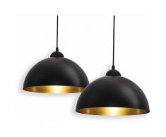 B.k.licht - Design Pendelleuchte schwarz-gold Hänge-Leuchte Küche Decken-Lampe