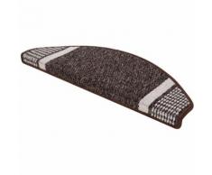 Stufenmatten Treppenmatten Braun 15er Set Treppenschutz halbrund 30x65 cm