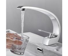 AuraLum Wasserhahn Bad Waschtischarmatur Badarmatur Schwarz Armatur Waschbecken Mischbatterie