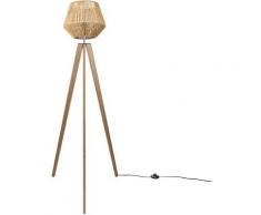 Paco Home LED Stehlampe Modern Wohnzimmer Schlafzimmer Rattan Optik Boho Korb Stehleuchte E27 Natur