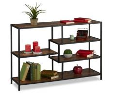 Relaxdays - Regal im Industrial Style, 5 Ablagen, Holzoptik, Vintage Sideboard, HxBxT: 79x115x33