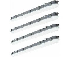 4er Set LED Decken Wannenleuchte Lampe Länge 120cm 4000 Kelvin, 4320 Lumen Feucht- und