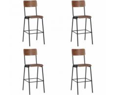 Barhocker 4 Stk. Massives Sperrholz Stahl