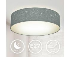 Deckenleuchte Stoff Sternen-Licht Textil Lampe Kinderzimmer Schlafzimmer grau