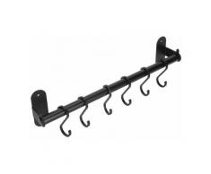 Fuienko - Küchenaufhänger 40 cm 6 Haken Topfdeckel Aufhänger Punch Wand Lagerregal Rack Organizer