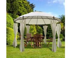 Vidaxl - Runder Gartenpavillion mit Vorhängen 3,5 x 2,7 m