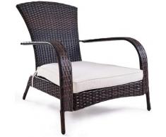 Costway - Rattansessel mit Kissen, Rattanstuhl Garten, Gartenstuhl Bistrostuhl Polyrattan, braun