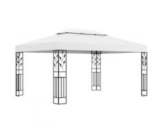 Pavillon mit Doppeldach 3x4m Weiß - Weiß - Vidaxl