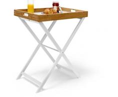 Relaxdays Tabletttisch Bambus H x B x T: ca. 72 x 60 x 40 cm Beistelltisch mit Tablett als