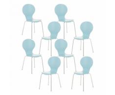 8er Set Besucherstuhl Diego-hellblau