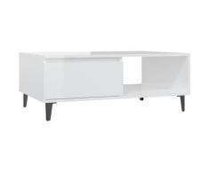 Vidaxl - Couchtisch 90x60x35 cm Spanplatte Hochglanz-Weiß - Weiß