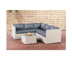 Ecksofa-Garnitur Genero 5mm-rund/perlweiß-Eisengrau