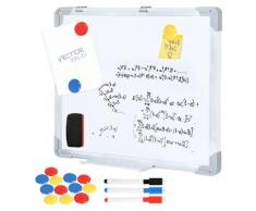 Magnetisches Whiteboard 120x90cm Magnettafel mit Aluminiumrahmen und Stifteablage 12 farbigen