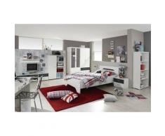 Jugendzimmer Noosa in Weiß Grau von Rauch Möbel 8 teiliges Komplett Set Kleiderschrank 120x200