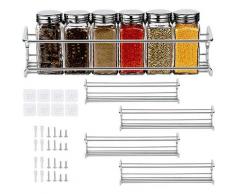 Norcks - Gewürzregal Wand 4er Set, Metall Gewürzregal Schranktür Selbstklebend Ohne Bohren, Spice