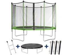 Habitat Et Jardin - Trampolin Yoopi - Ø 4,25 m - mit Netz + Leiter + Abdeckung + Verankerungskit