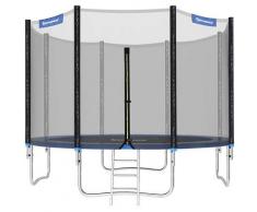 Sports Trampolin Blau Ø366cm Gartentrampoline Komplettset mit Sicherheitsnetz Randabdeckung Leiter