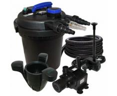Druckfilter Set 6000l 11W UVC Teichklärer 25m Schlauch Pumpe Springbrunnenpumpe Skimmer 40