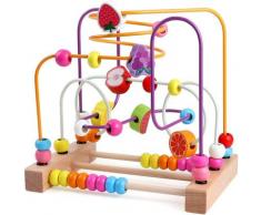 Motorikschleife Baby Spielzeug Perlen Labyrinth Motorikwürfel Lernspielzeug Abakus Kinderspielzeug