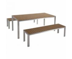 Gartenmöbel Set Aluminium Kunstholz braun 8-Sitzer NARDO