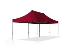 3x6 m Faltpavillon TOOLPORT, PREMIUM Stahl 40mm, Seitenteile mit Panoramafenstern, rot